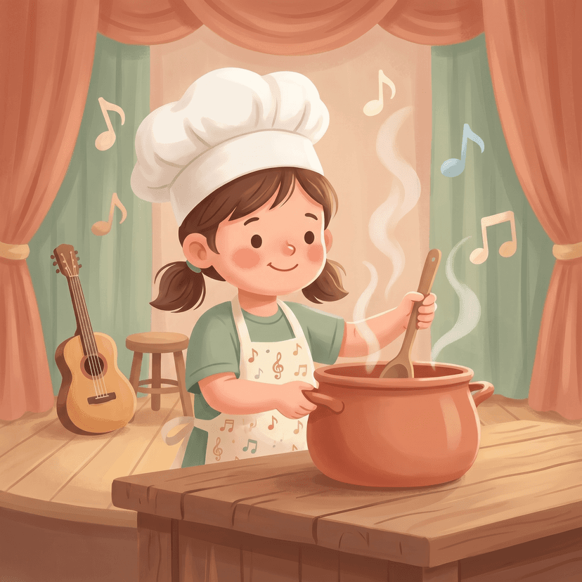 Müzik temasında “aşçı pişiriyor” kartı